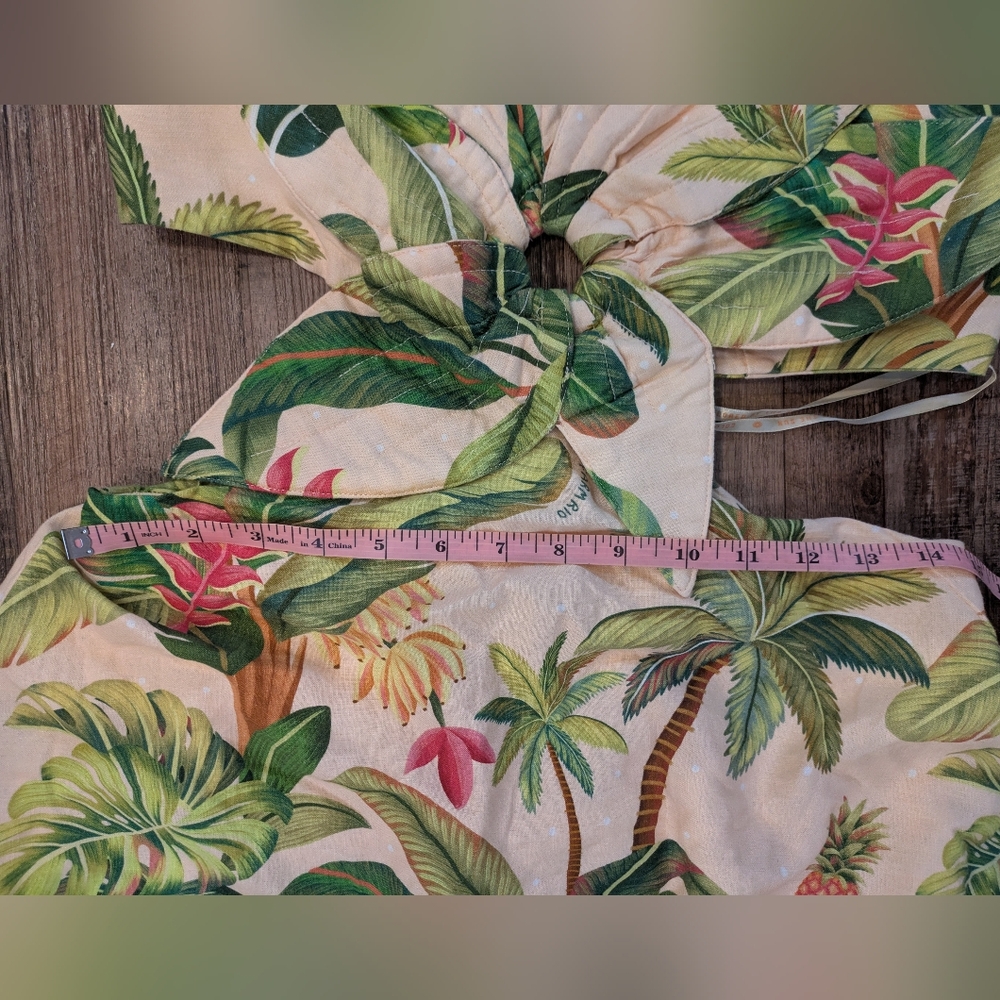 Farm Rio Fruit Forest Open-Back Floral-Print Linen-Blend Maxi Dress Size Medium - Picture 12 of 16